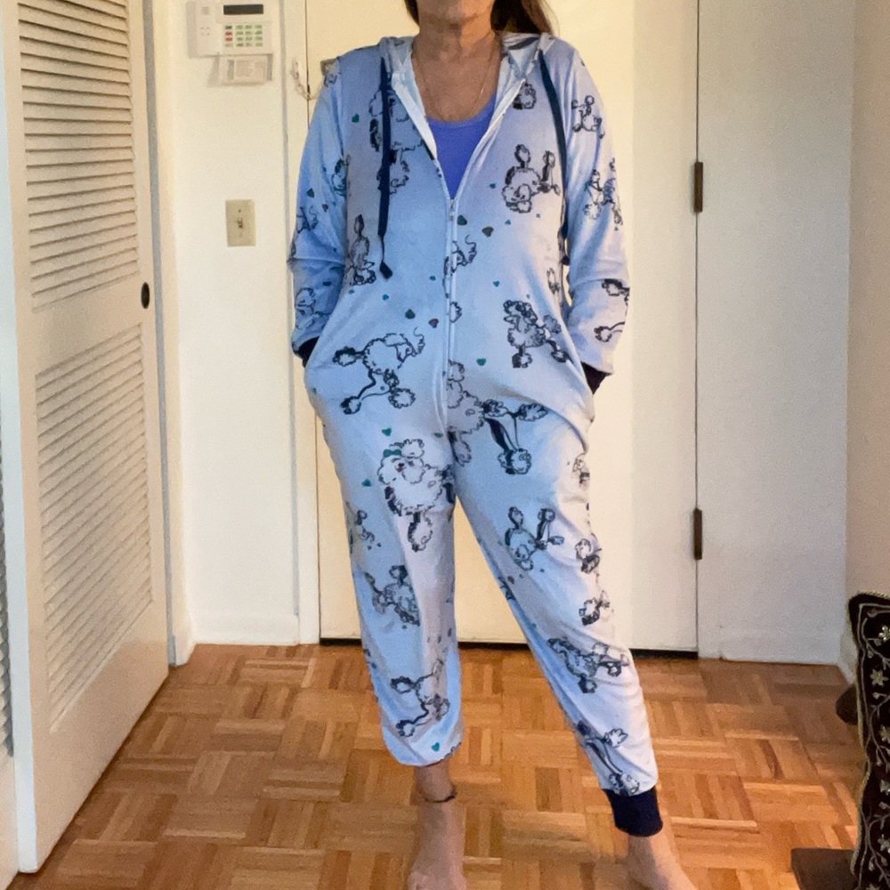 Hale Bob Onesie Zip Up Hoodie Pajamas with Poodle Print Size Large NWT $188.00 - Picture 5 of 14